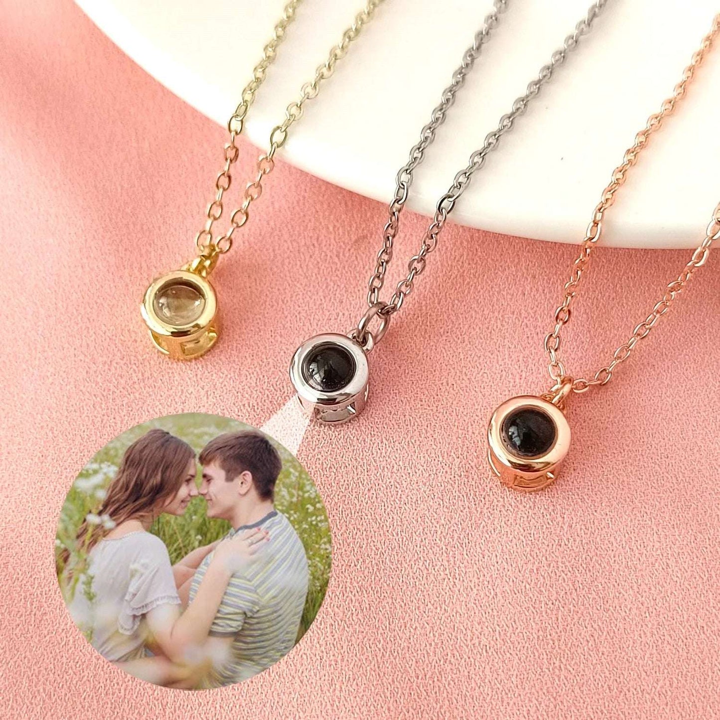 Personalized Circle Photo Necklace